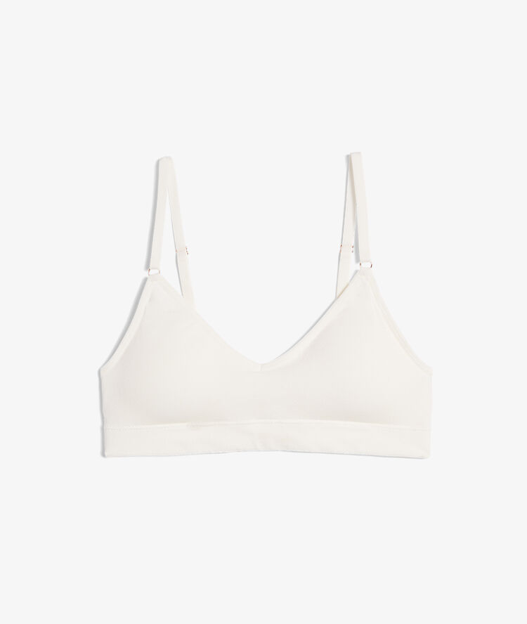 Brassière seamless, pads amovibles ecru.