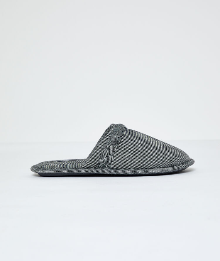 Mules rayées anthracite.
