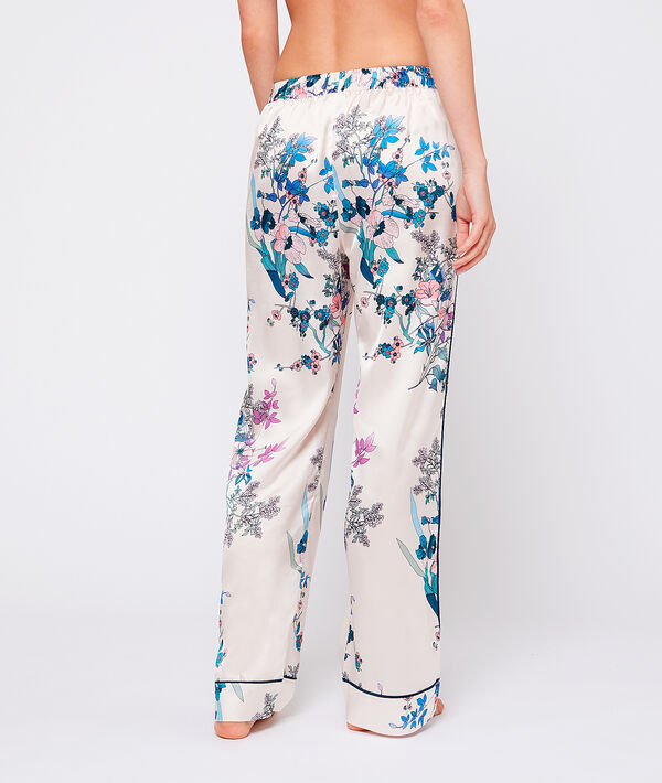 Pantalon satin imprimé fleuri Pantalon satin imprimé fleuri