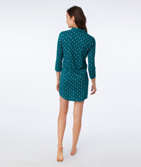 Chemise de nuit en coton bio vert.