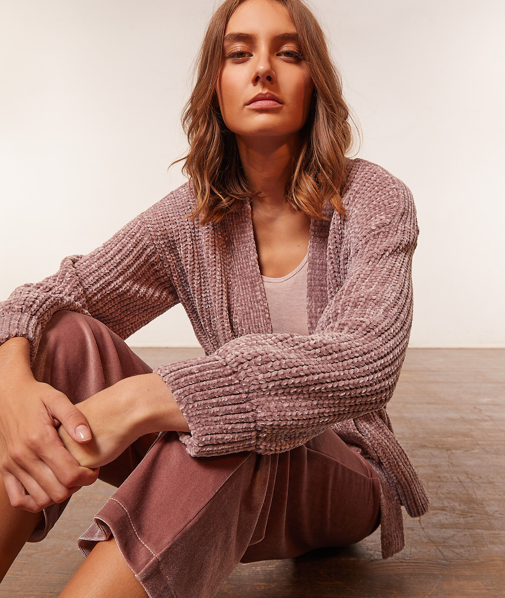 Gilet en maille chenille - Chenille - S - Violet - Femme - Etam