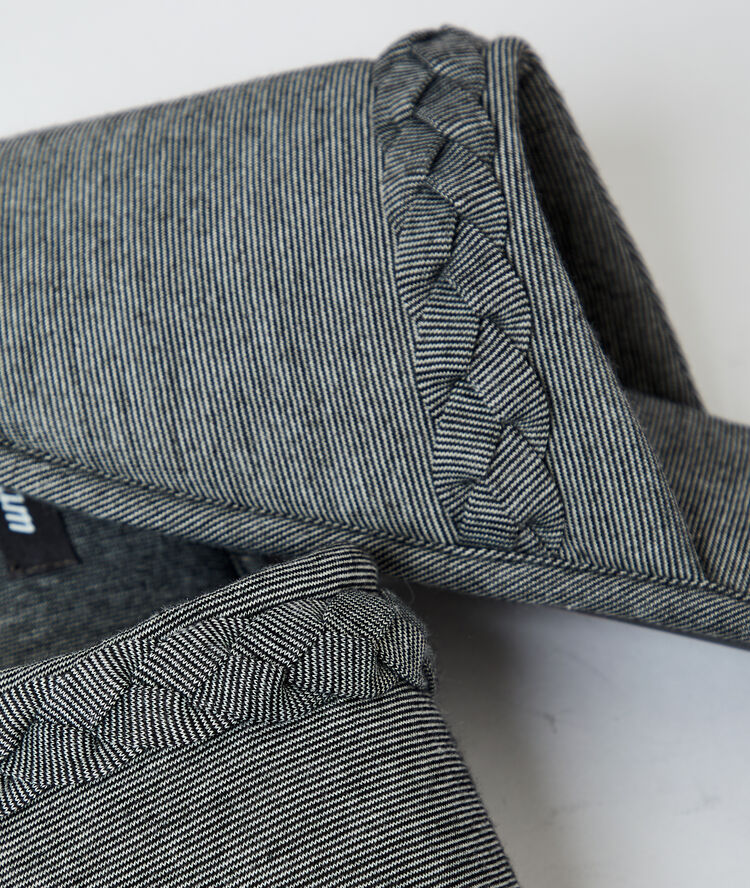 Mules rayées anthracite.
