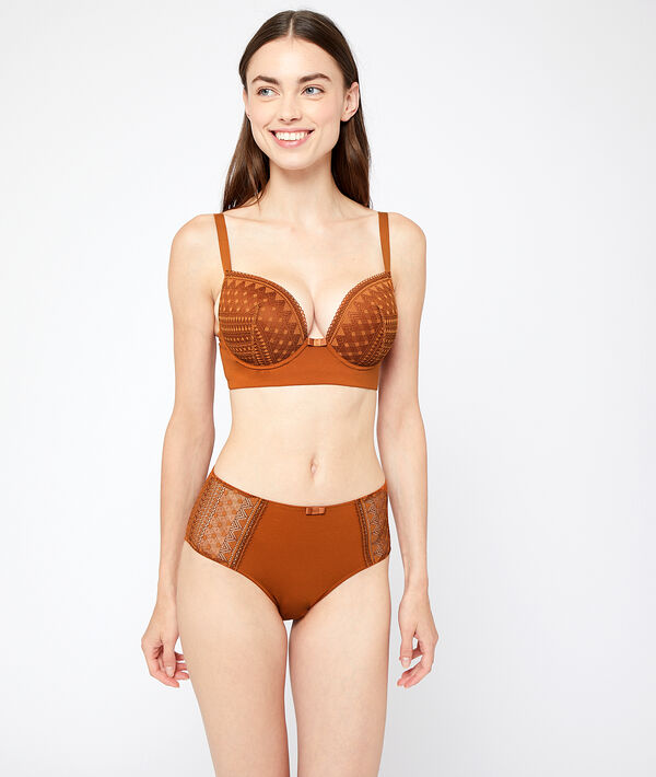 Soutien-gorge n°5 - ampliforme naturel en microfibre ocre.