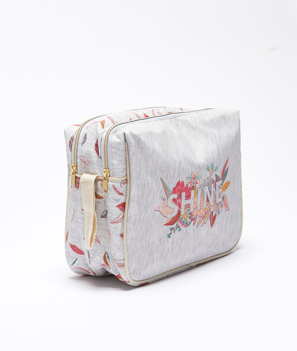 Trousse de toilette imprimée "shine" gris.