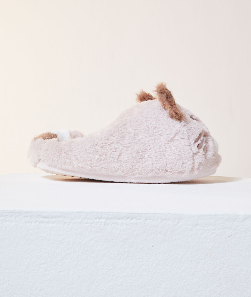 Chaussons ouverts écureuil beige.