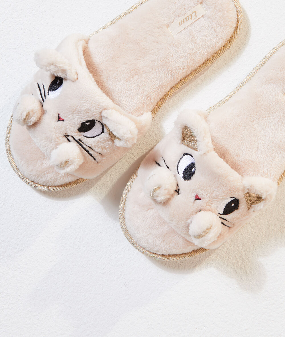 Mules ouvertes écureuil beige.
