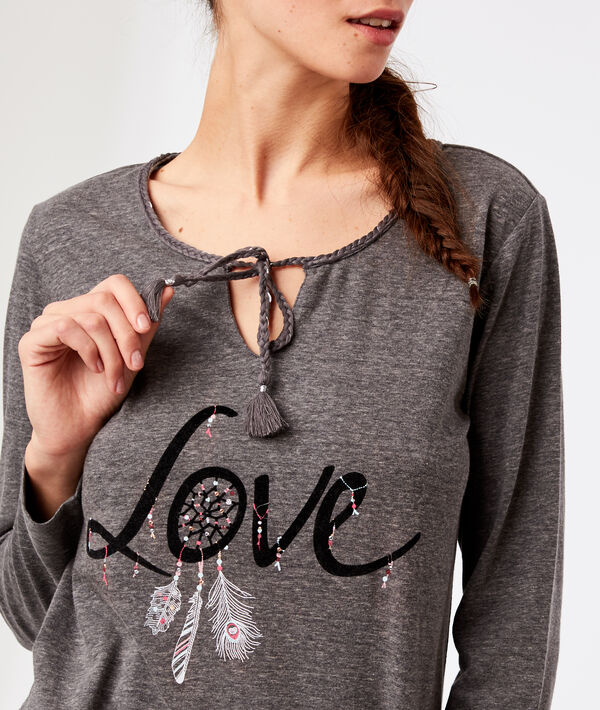 T-shirt col noué "Love" T-shirt col noué "Love"