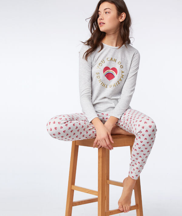 Pantalon imprimé cœur Pantalon imprimé cœur