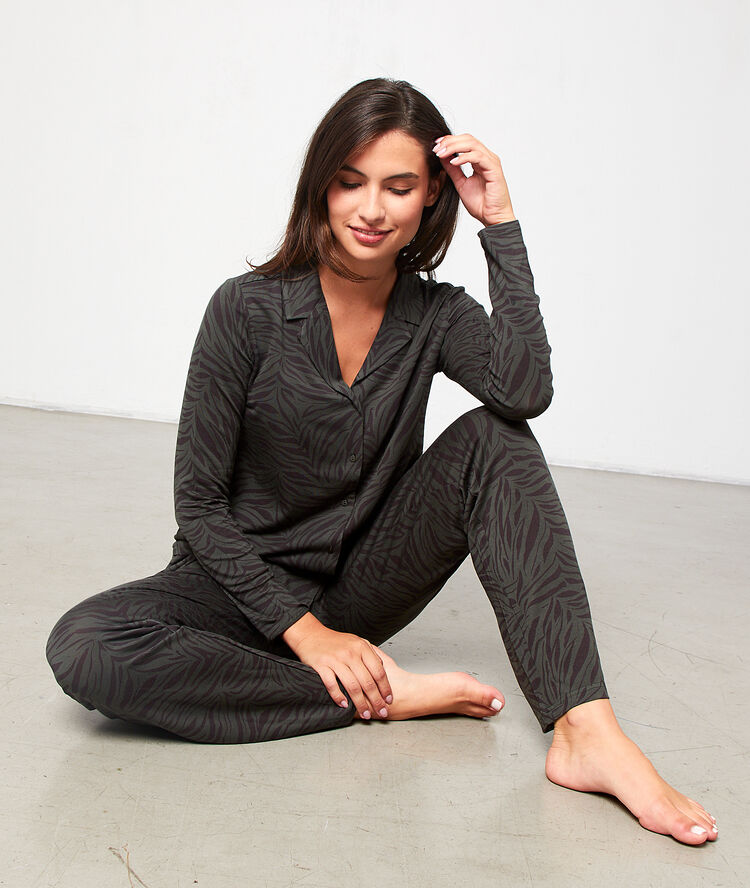 Pantalon imprimé kaki.