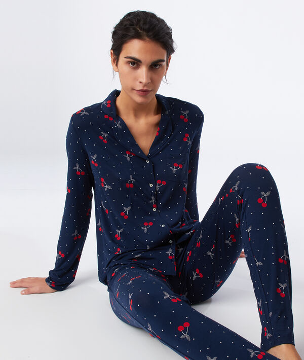 Chemise de pyjama imprimé cerise Chemise de pyjama imprimé cerise