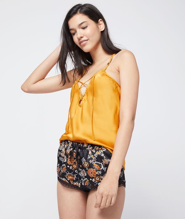 Short noué bords dentelle - LOUISA - Nuit - S - Noir - Femme - Etam