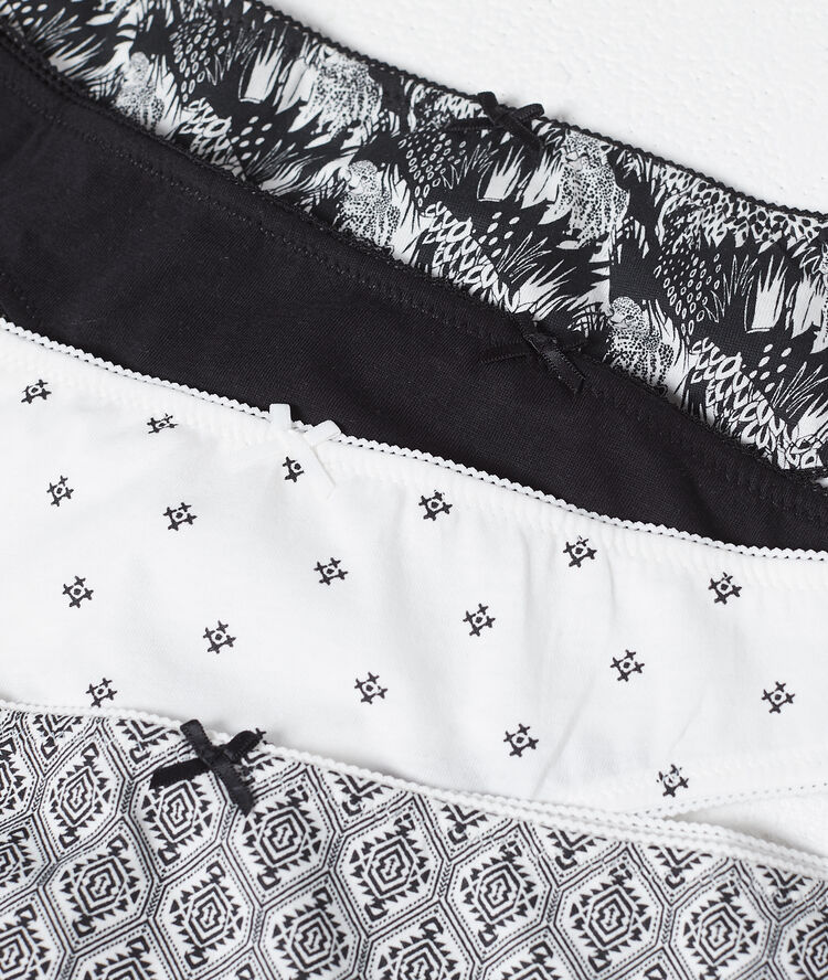 Lot de 4 strings en coton noir.