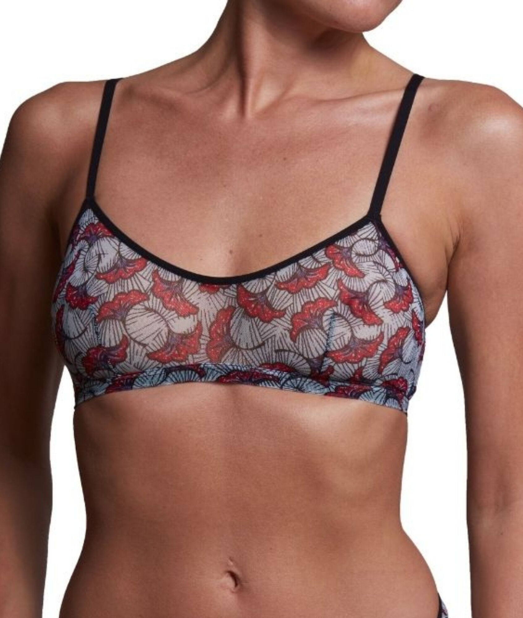 Brassière en tulle motif hibiscus - Esquisse - S - Marron - Femme - Etam