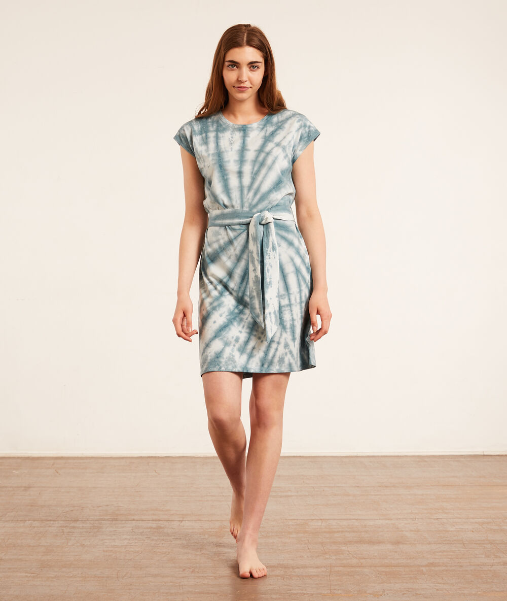 Chemise de nuit tie and dye bleu.