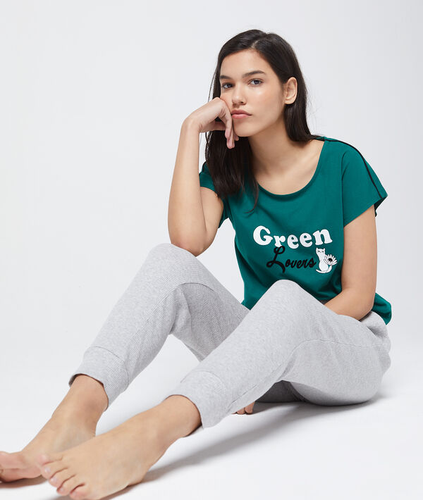 Pantalon en coton bio gris.