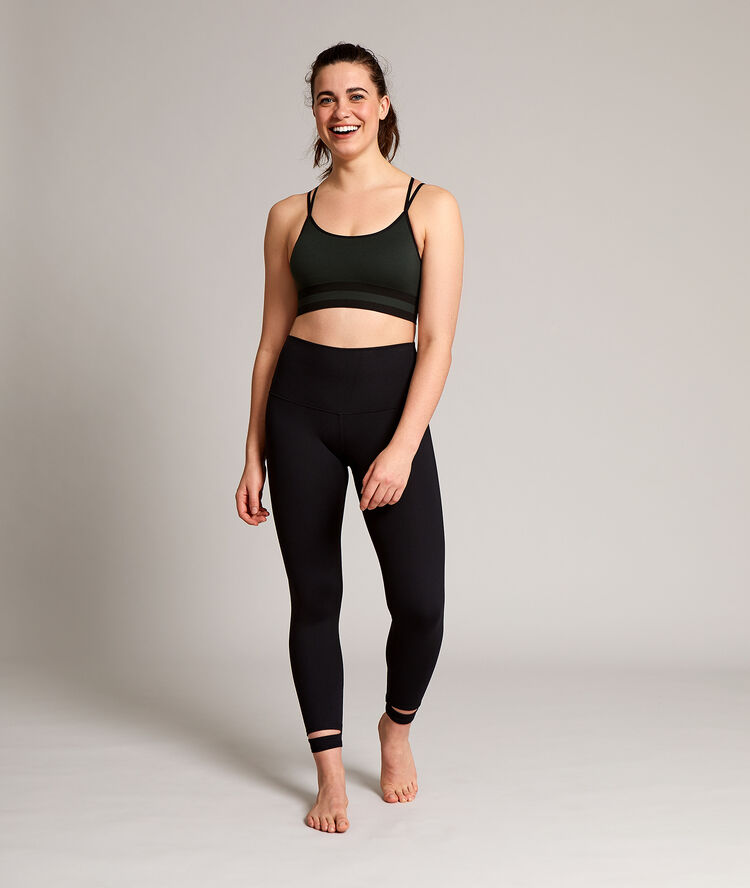 Brassière de yoga - maintien médium kaki.