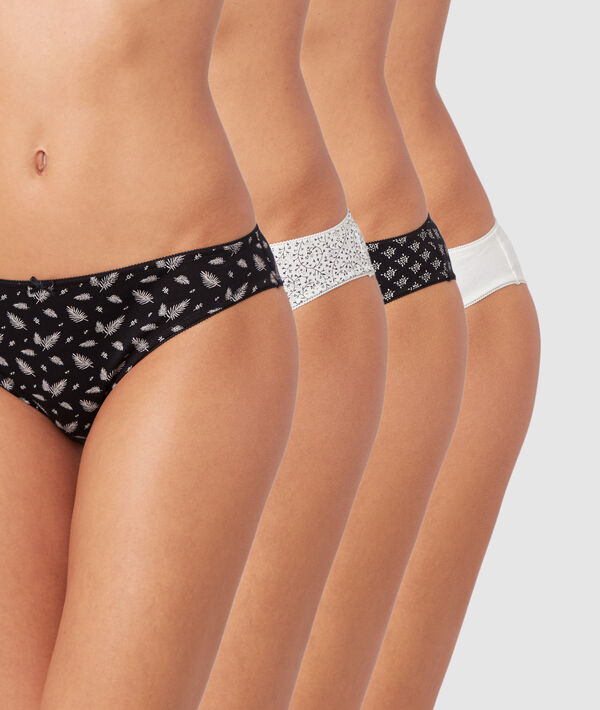 Lot de 4 culottes imprimées en coton Lot de 4 culottes imprimées en coton