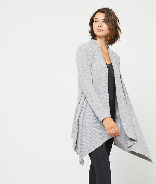 Gilet long et fluide en maille côtelée Gilet long et fluide en maille côtelée