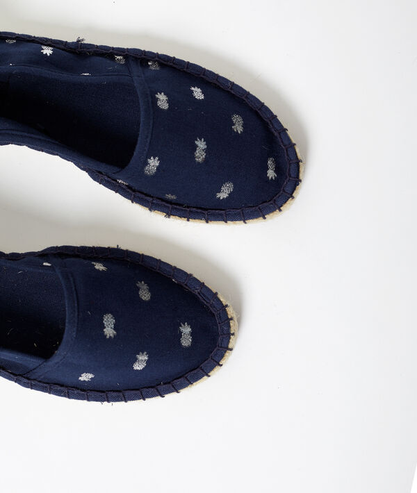 Espadrilles imprimées ananas bleu.