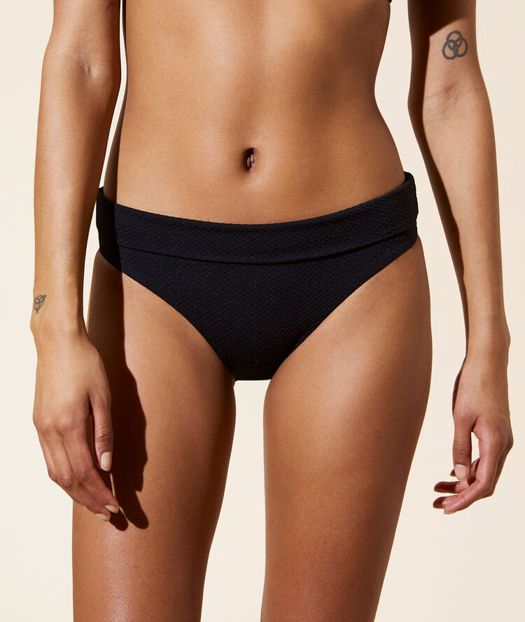Bas de bikini multiposition noir.