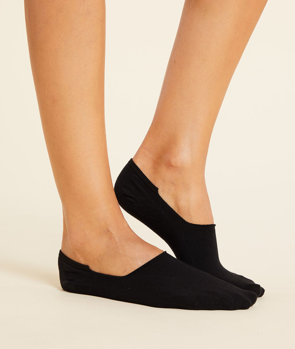 2 paires de socquettes invisibles noir.
