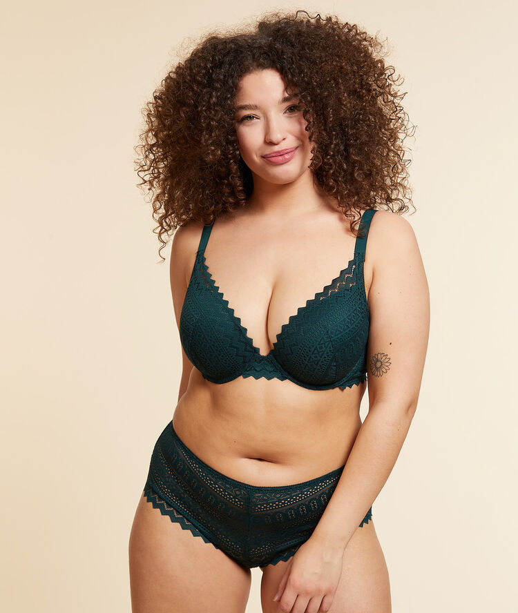 Soutien-gorge n°5 - coques fines vert sapin.