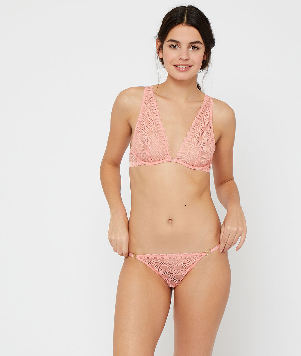 Soutien-gorge n°7 - triangle armaturé peche.