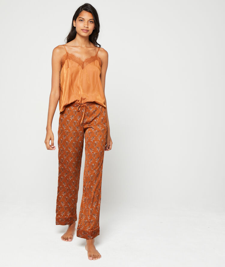 Pantalon imprimé ocre.
