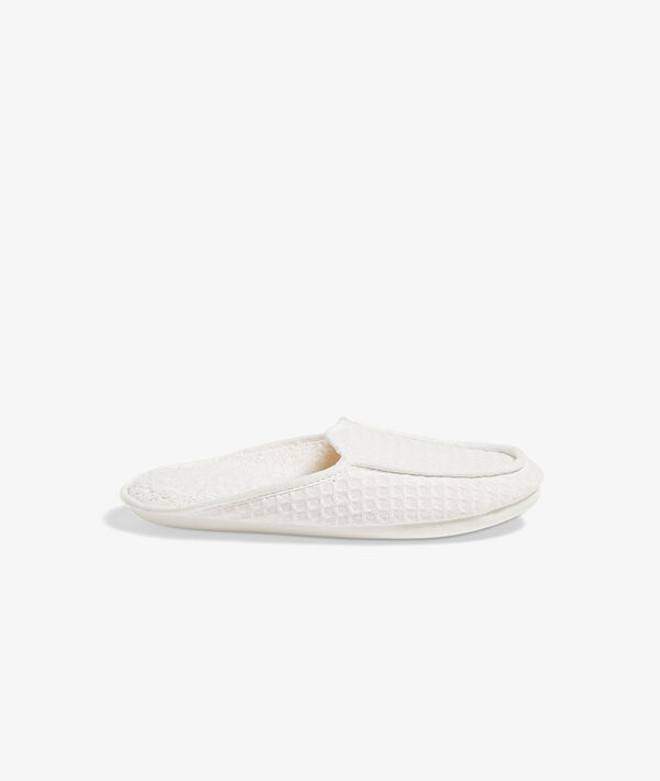 Mules maille nid d'abeille blanc.
