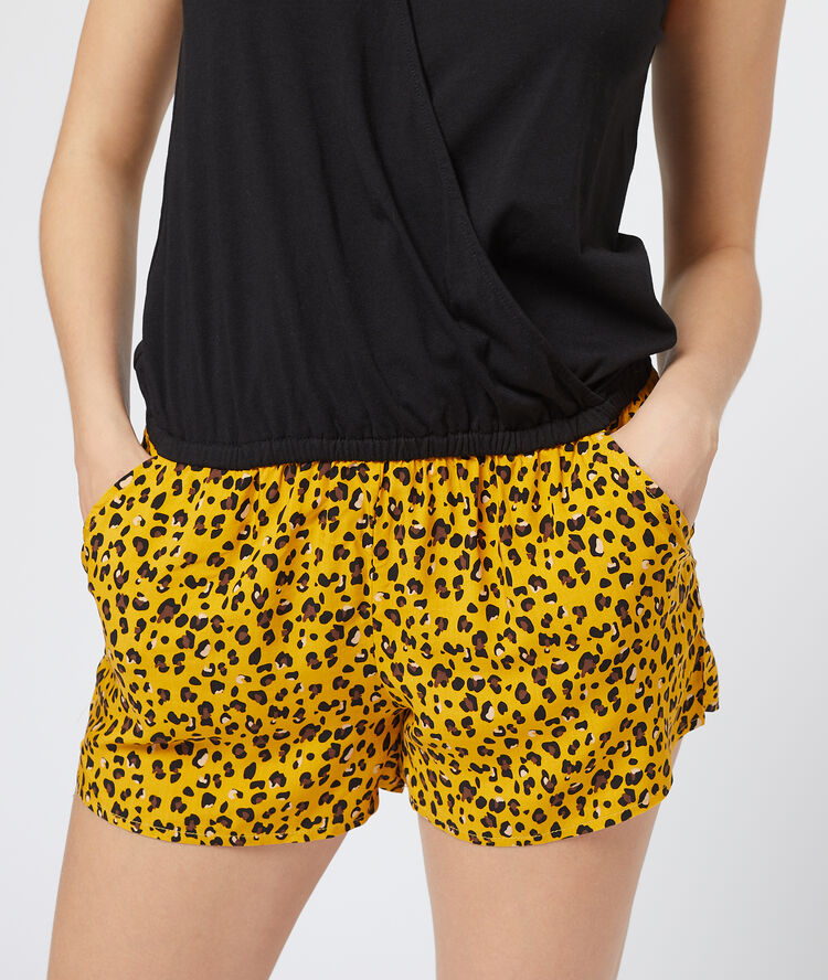 Short imprimé léopard jaune.