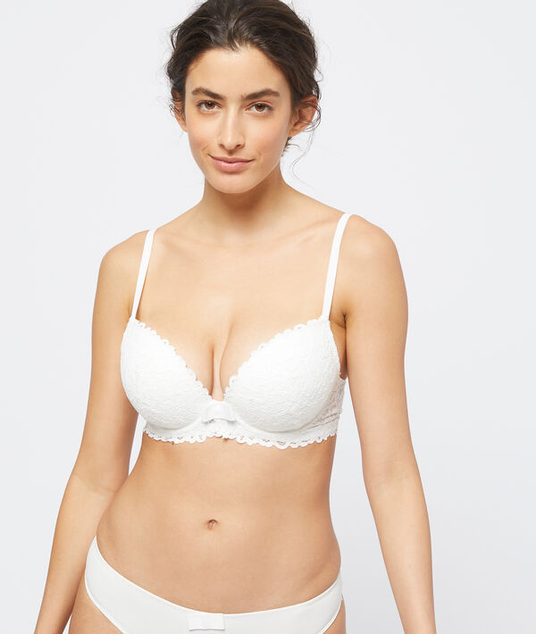 Soutien-gorge n°5 - ampliforme classique en dentelle ecru.