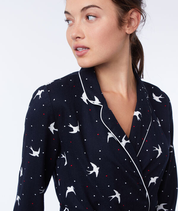 Chemise de pyjama imprimé oiseaux Chemise de pyjama imprimé oiseaux