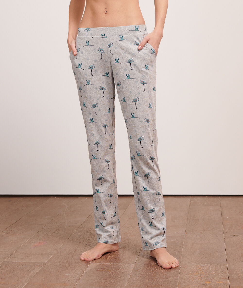 Pyjama 3 pièces "oiseaux" gris.