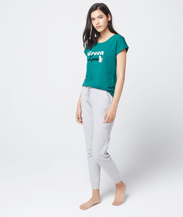 Pantalon en coton bio gris.