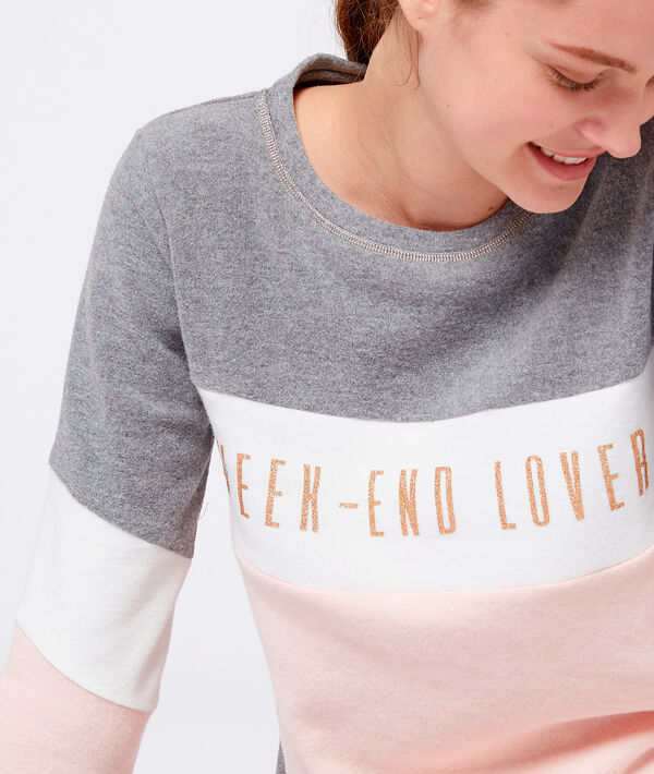 Sweat graphique rose.
