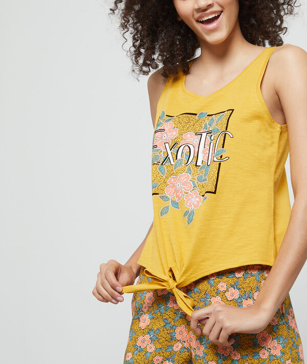 T-shirt "exotic" jaune.