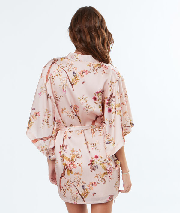 Kimono déshabillé satin imprimé Kimono déshabillé satin imprimé