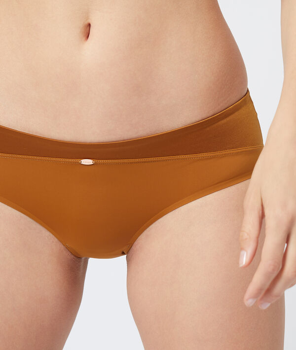 Shorty en microfibre irisée bronze.