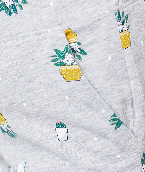 Short imprimé en coton bio gris.