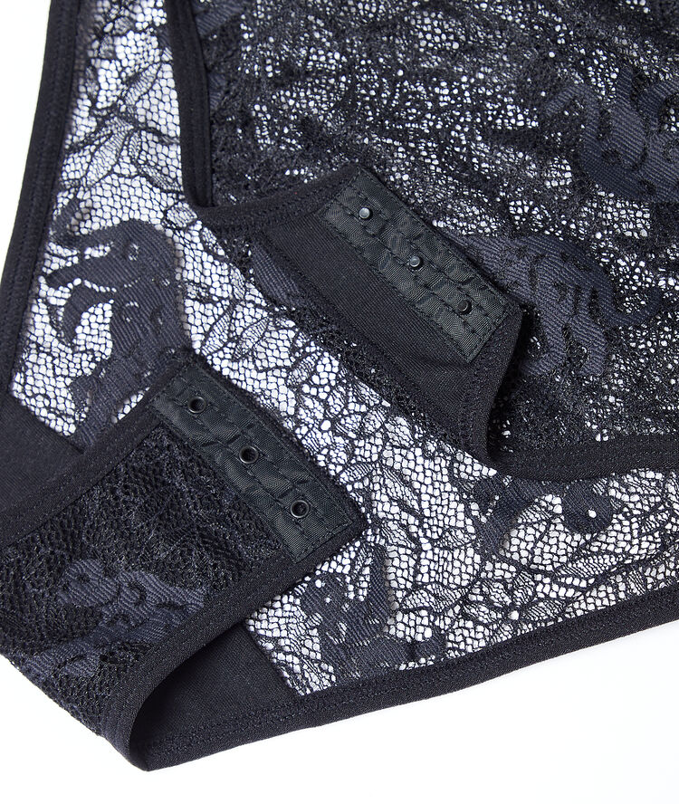 Body en dentelle motifs panthères noir.