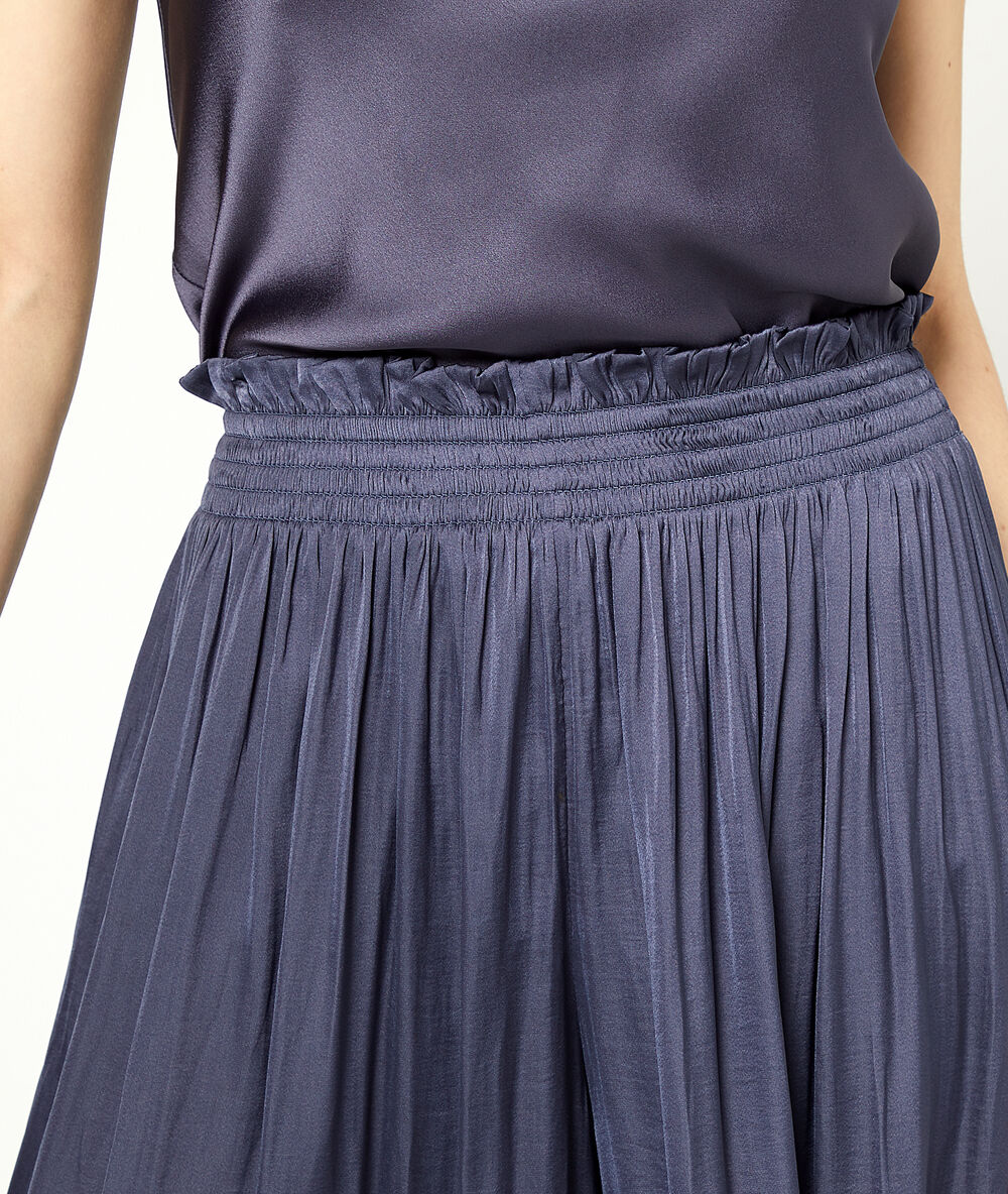 Pantalon ample ceinture smockée ancre.