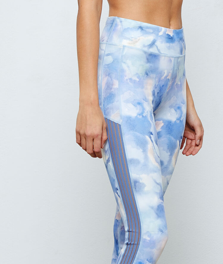 Legging long imprimé aquarelle multicolore.