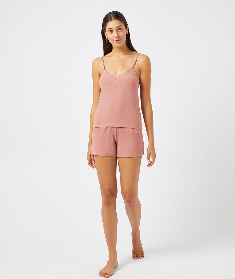 Short côtelé rose.