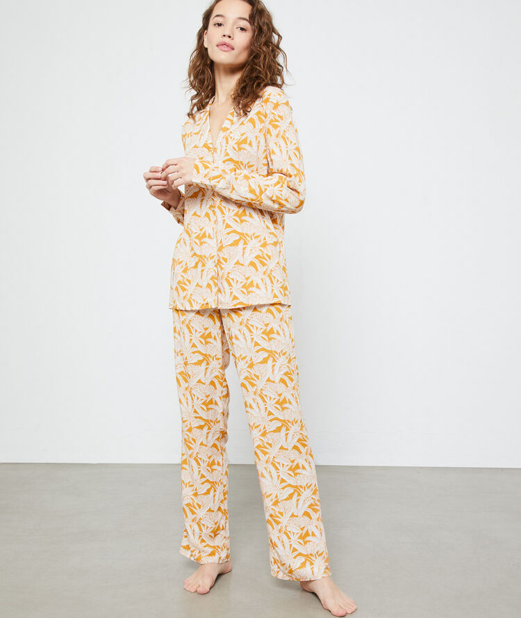 Pantalon imprimé ocre.