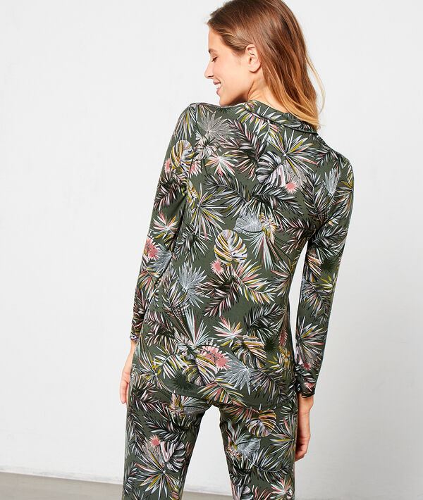 Chemise de pyjama imprimé feuillage Chemise de pyjama imprimé feuillage