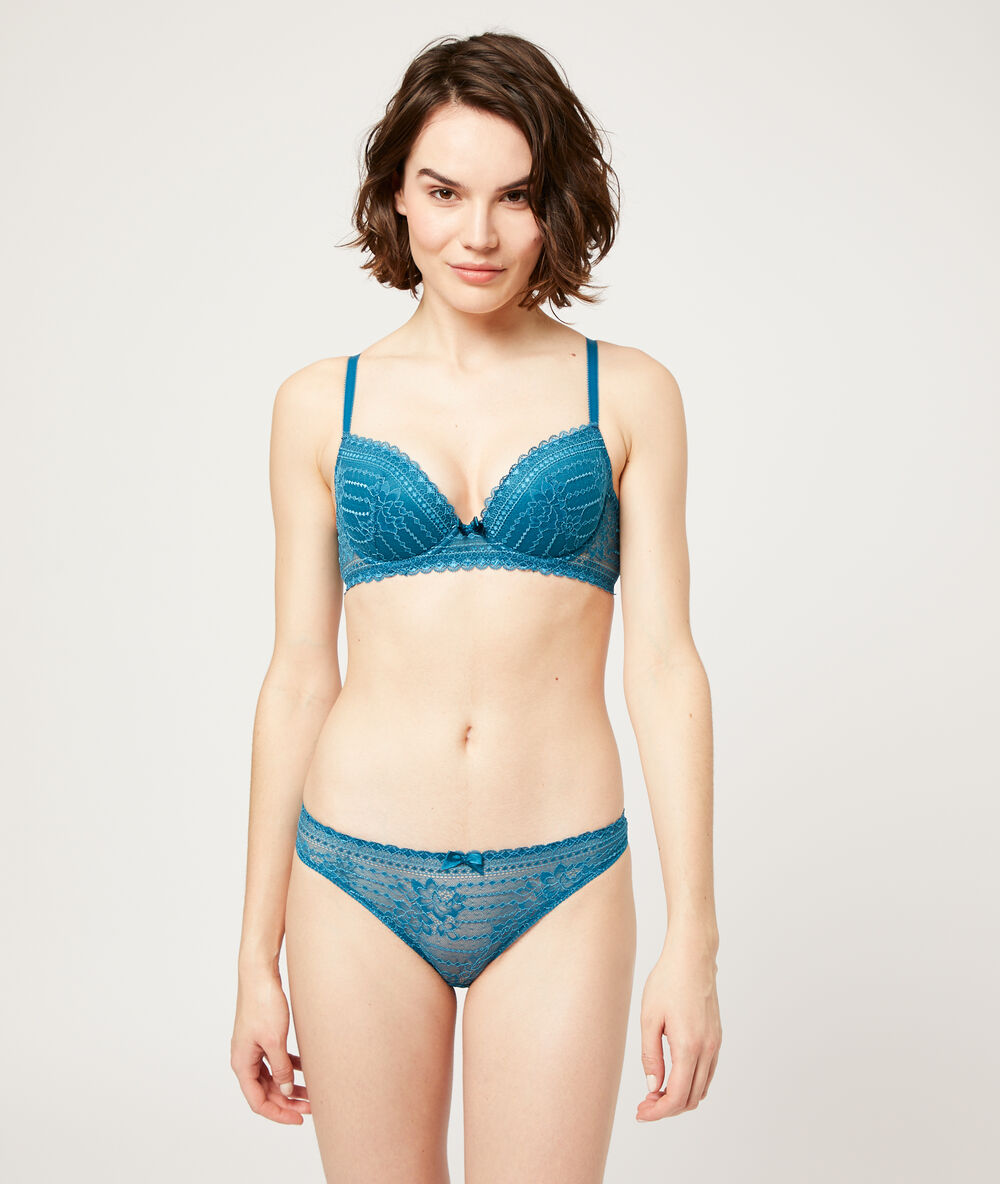 Soutien-gorge n°5 - coques fines bleu canard.