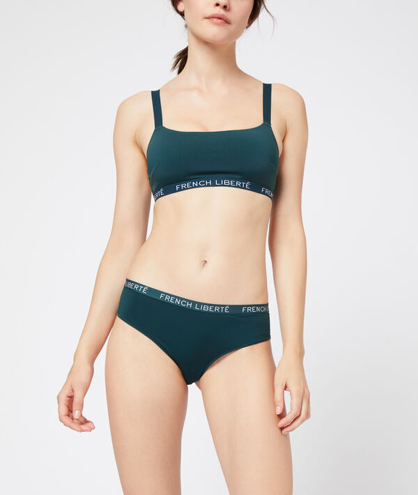 Shorty en microfibre "french liberté" vert.