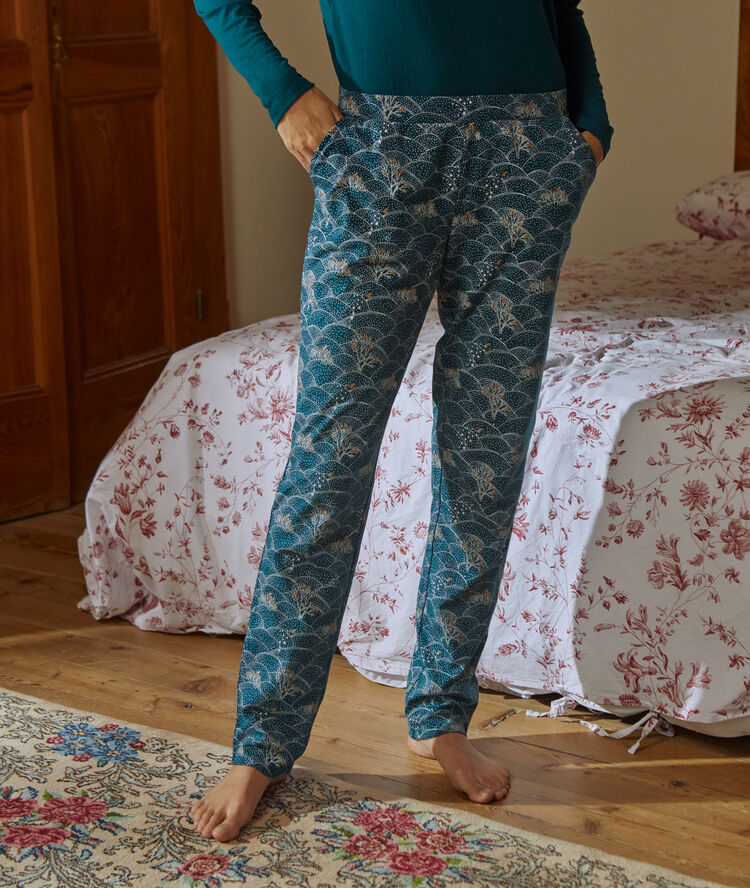 Coffret pyjama et masque vert canard.