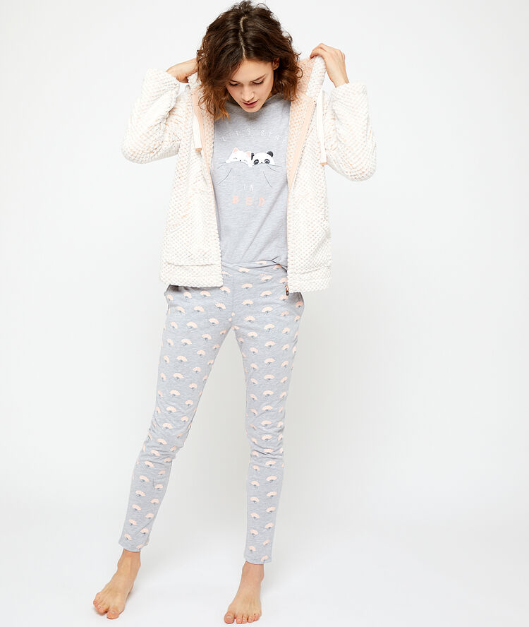 Pantalon imprimé gris.