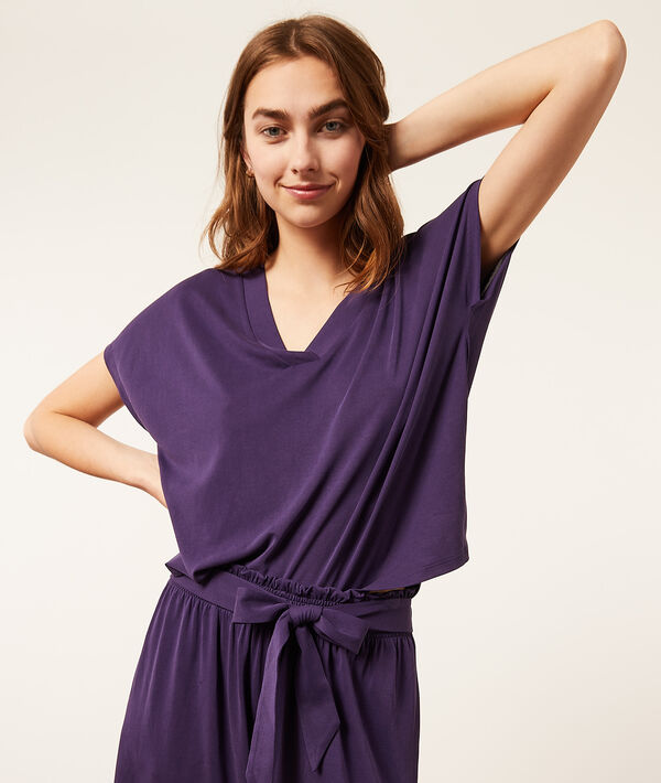 Top manches courtes col V Top manches courtes col V;${refinementColor}
